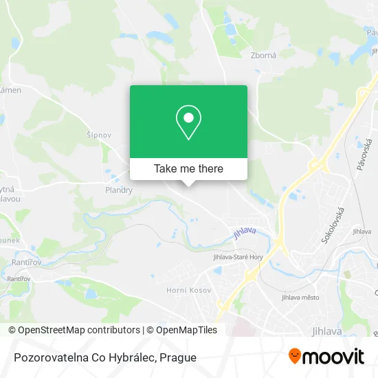 Карта Pozorovatelna Co Hybrálec