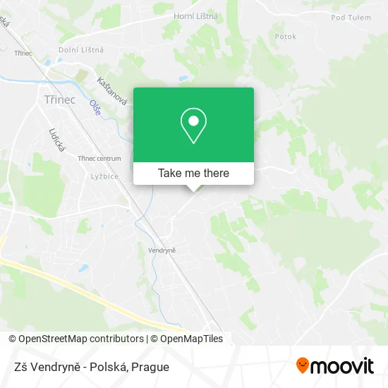 Карта Zš Vendryně - Polská