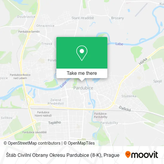 Карта Štáb Civilní Obrany Okresu Pardubice (8-K)