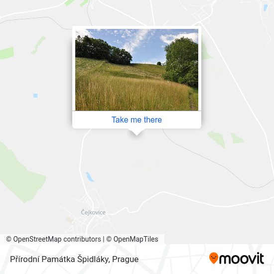 Přírodní Památka Špidláky map