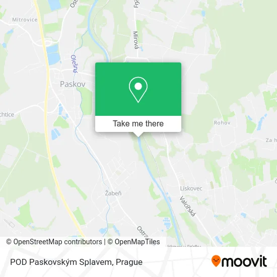 Карта POD Paskovským Splavem