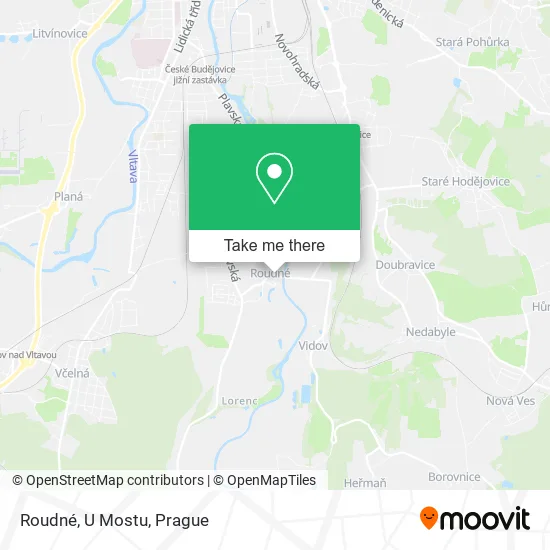 Карта Roudné, U Mostu