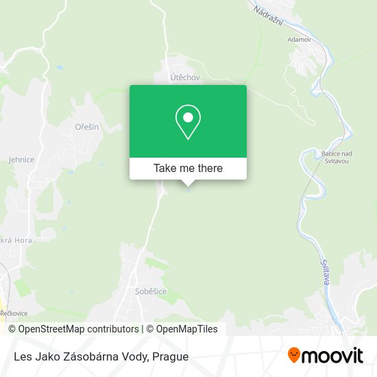 Les Jako Zásobárna Vody map