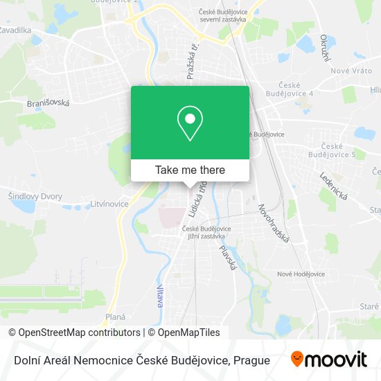 Dolní Areál Nemocnice České Budějovice map