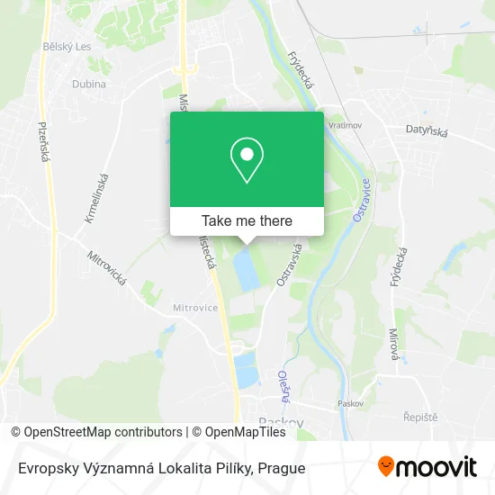 Evropsky Významná Lokalita Pilíky map