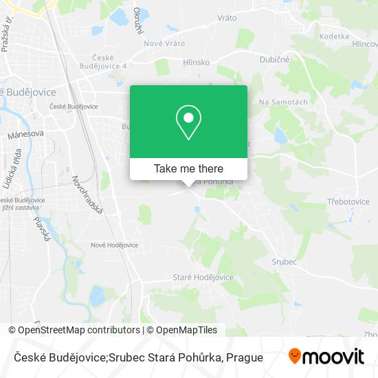 České Budějovice;Srubec Stará Pohůrka map