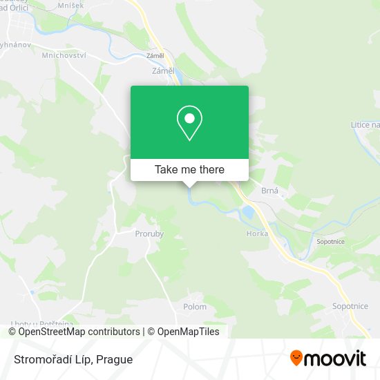 Stromořadí Líp map