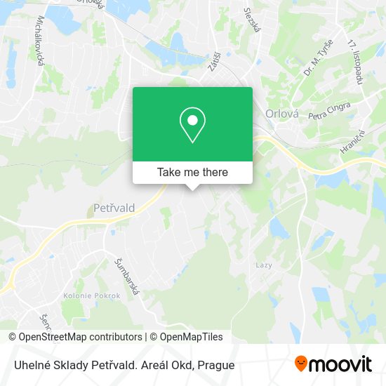 Uhelné Sklady Petřvald. Areál Okd map