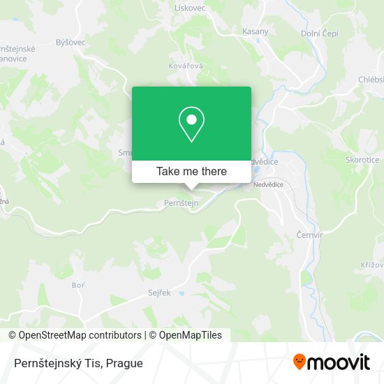 Pernštejnský Tis map