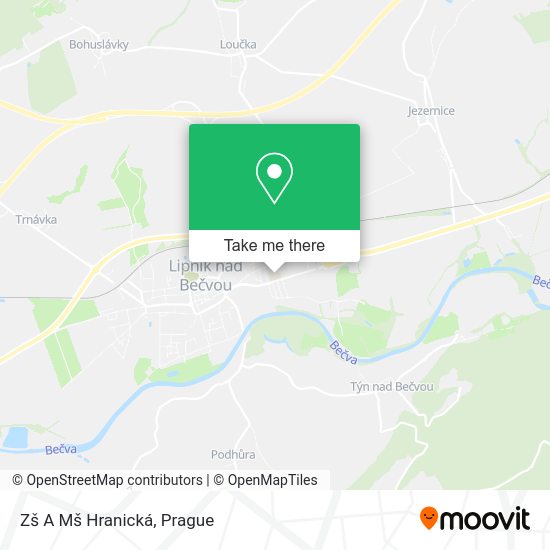 Карта Zš A Mš Hranická
