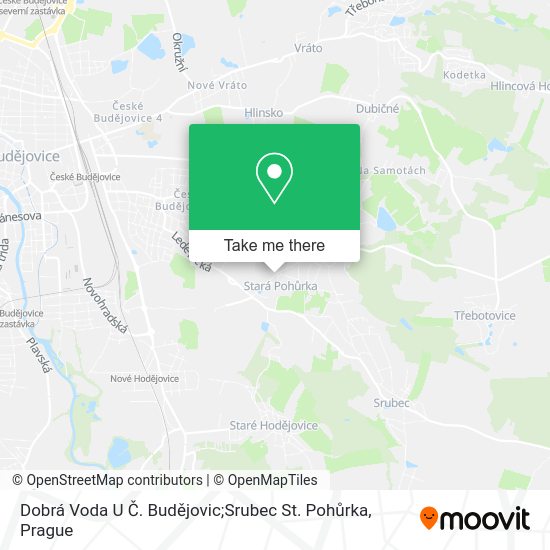 Dobrá Voda U Č. Budějovic;Srubec St. Pohůrka map