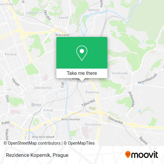 Rezidence Koperník map
