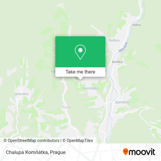 Chalupa Komňátka map