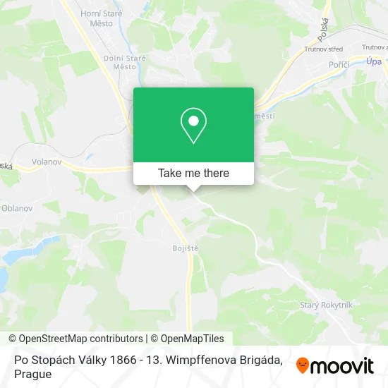 Карта Po Stopách Války 1866 - 13. Wimpffenova Brigáda