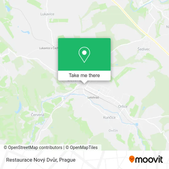 Карта Restaurace Nový Dvůr