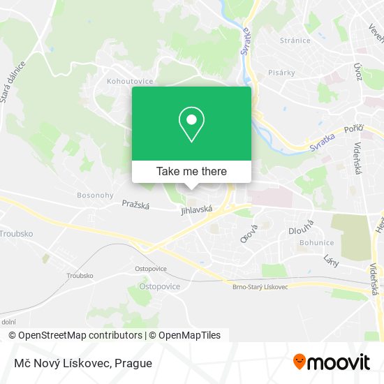 Mč Nový Lískovec map