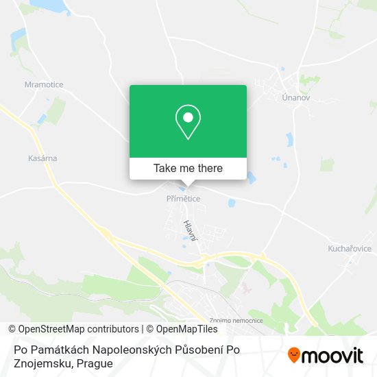 Po Památkách Napoleonských Působení Po Znojemsku map