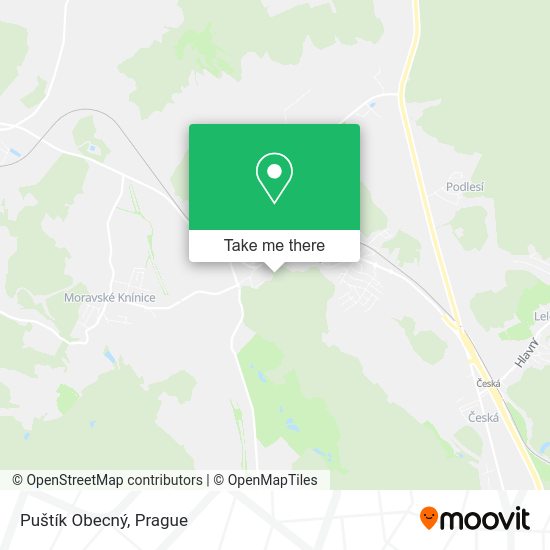 Puštík Obecný map