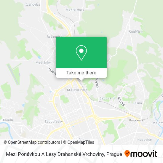 Mezi Ponávkou A Lesy Drahanské Vrchoviny map