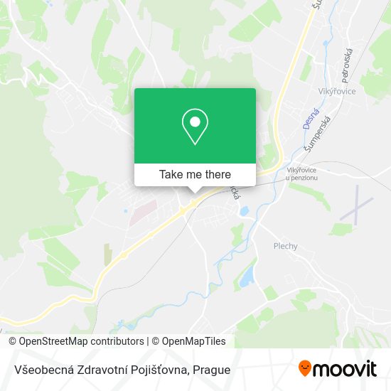 Všeobecná Zdravotní Pojišťovna map