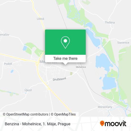 Benzina - Mohelnice, 1. Máje map
