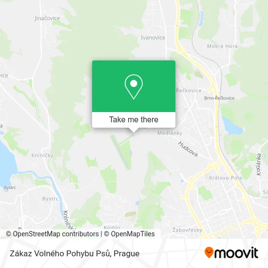 Карта Zákaz Volného Pohybu Psů