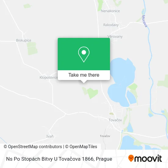 Карта Ns Po Stopách Bitvy U Tovačova 1866