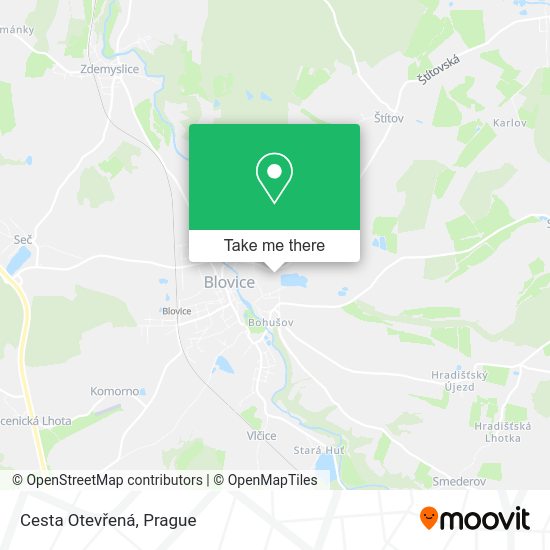 Cesta Otevřená map