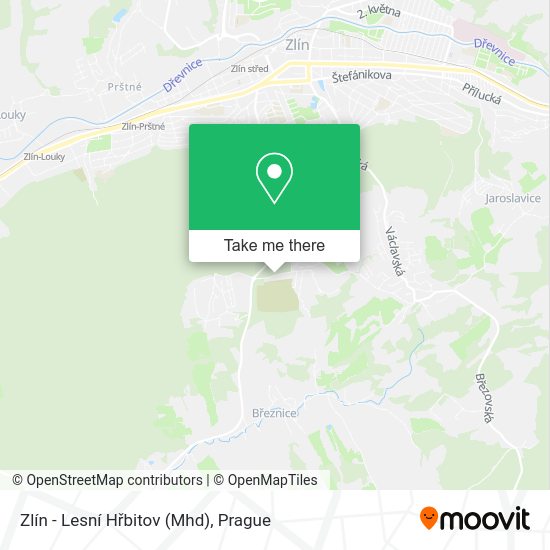 Zlín - Lesní Hřbitov (Mhd) map