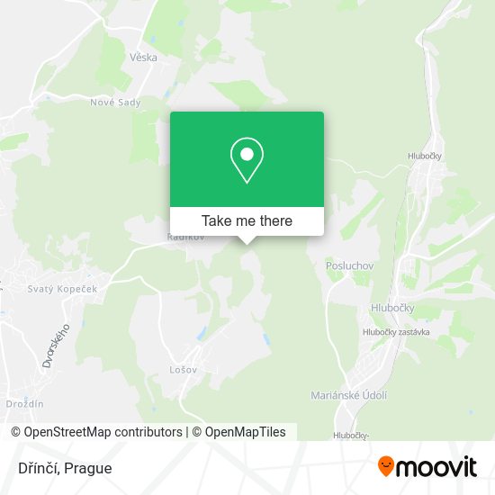 Dřínčí map