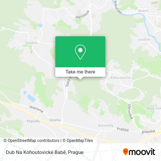 Dub Na Kohoutovické Babě map