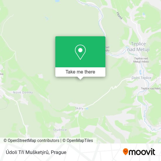 Údolí Tří Mušketýrů map