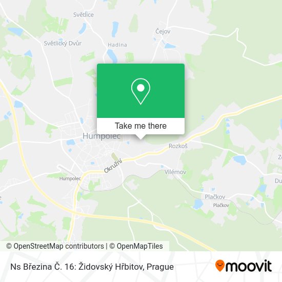 Ns Březina Č. 16: Židovský Hřbitov map