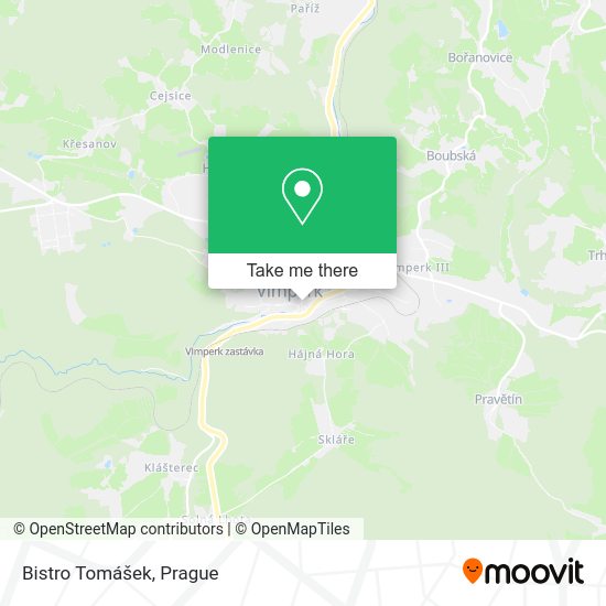Карта Bistro Tomášek