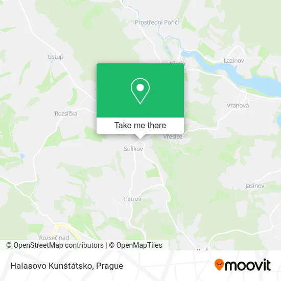 Карта Halasovo Kunštátsko