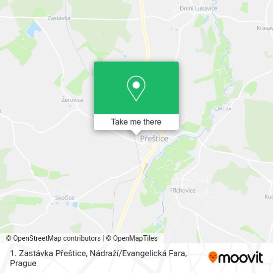 1. Zastávka Přeštice, Nádraží / Evangelická Fara map