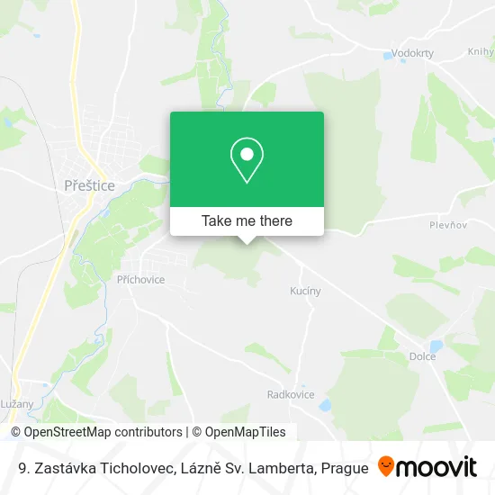 Карта 9. Zastávka Ticholovec, Lázně Sv. Lamberta