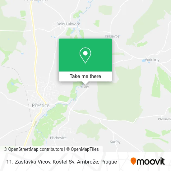 Карта 11. Zastávka Vícov, Kostel Sv. Ambrože