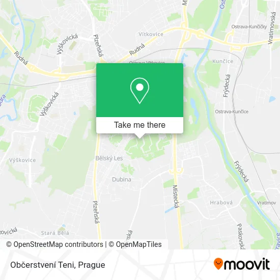 Карта Občerstvení Teni