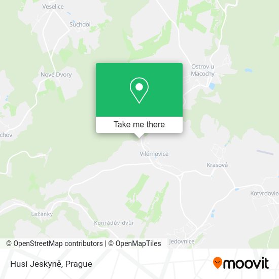 Husí Jeskyně map