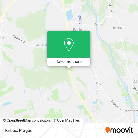 Křibec map