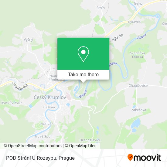 POD Strání U Rozsypu map