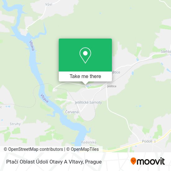 Ptačí Oblast Údolí Otavy A Vltavy map
