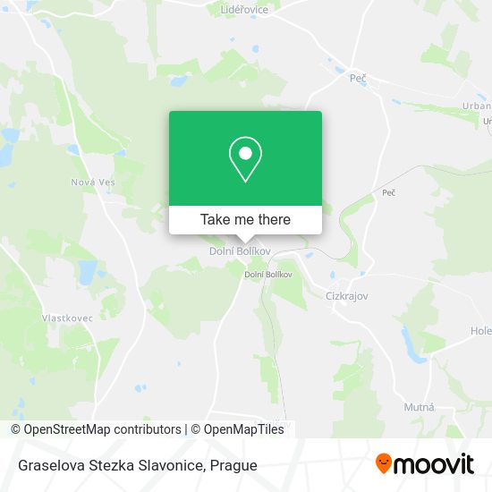 Graselova Stezka Slavonice map