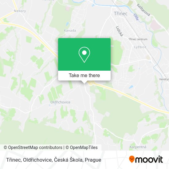 Třinec, Oldřichovice, Česká Škola map