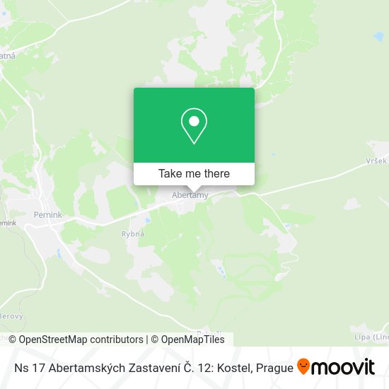 Ns 17 Abertamských Zastavení Č. 12: Kostel map