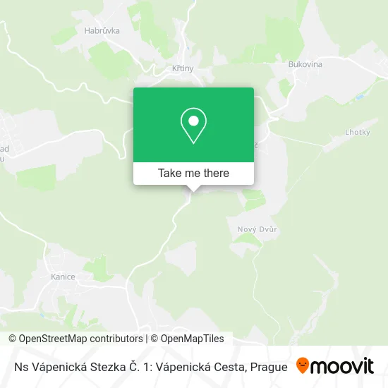 Карта Ns Vápenická Stezka Č. 1: Vápenická Cesta