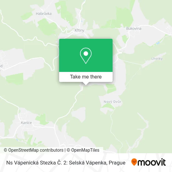 Карта Ns Vápenická Stezka Č. 2: Selská Vápenka