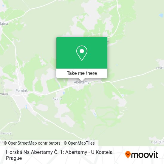 Horská Ns Abertamy Č. 1: Abertamy - U Kostela map
