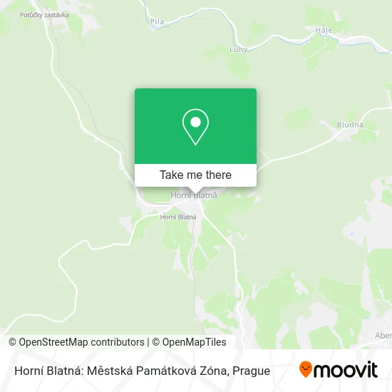 Карта Horní Blatná: Městská Památková Zóna